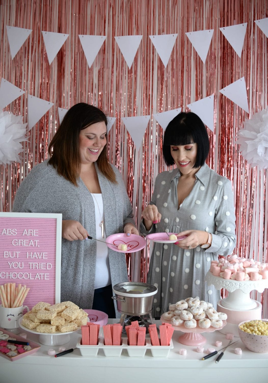 Galentine's Day Chocolate Fondue Party