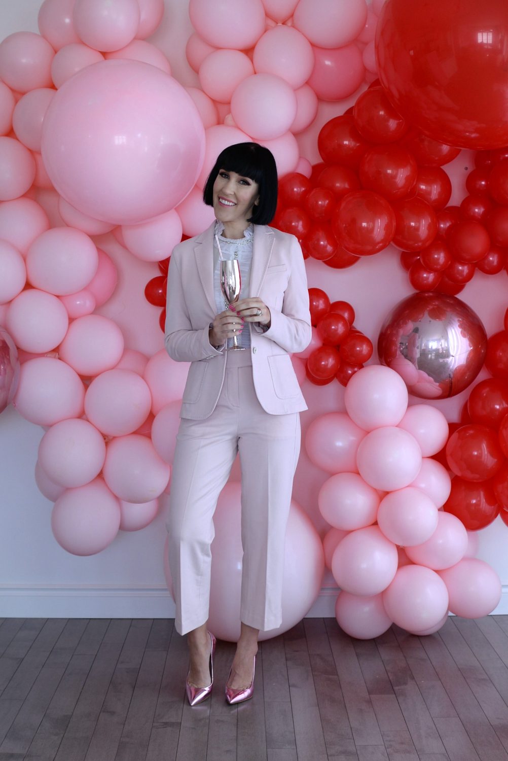 Cirolo 1901 Pink Pant Suit from Channers London Ontario | The Pink Millennial