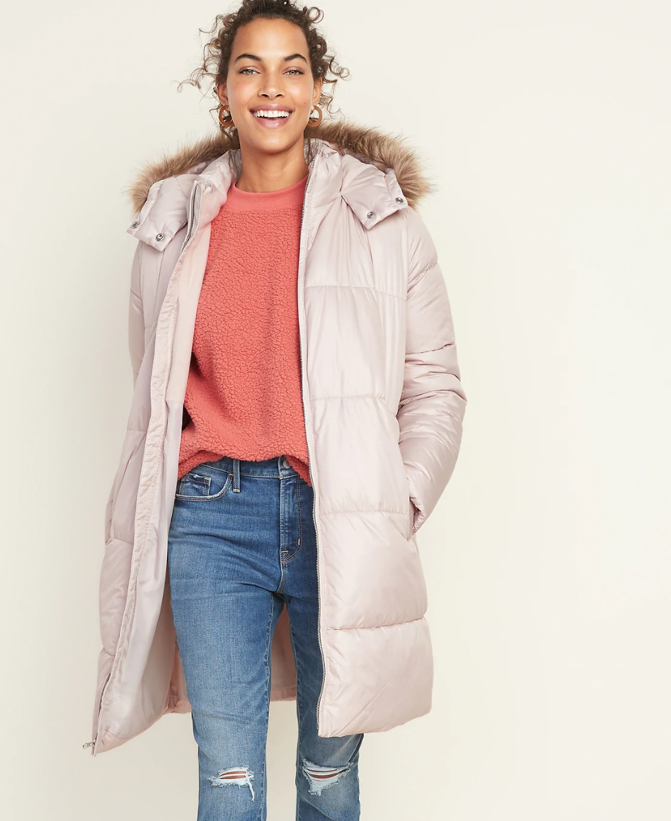  Old Navy’s Hooded Frost-Free Long-Line Puffer Jacket